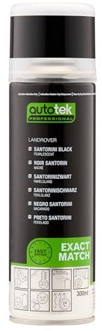 AutoTek Professional Exact Match Car Spray Paint, Landrover Santorini Black Aerosol Spray, 300 ml