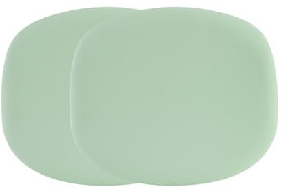 EGGREE Set von 2-Sitzkissen aus PU-Leder, 43 x 37 x 3,5 cm, Geeignet für Esszimmerstühle ESS- und Bürostühle mit Einem Lochabstand von 12,5cm, Eiscreme Grün