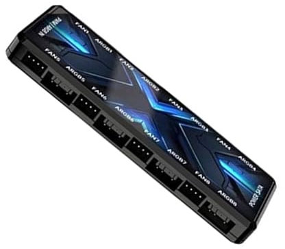 Ubxvamm ARGB PWMs Fan Hubs Controller mit magnetischer Rückseite, Adressables 5V 3Pin 12V 4Pin 8 Port für Lüfter und LEDs