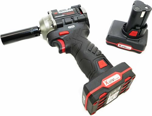 Parkside Performance - Atornillador de impacto giratorio para coche, moto, 12 V, PPDSSA 12 A1, ½ llave de impacto en paquete con metro plegable (incluye 2 baterías de 4 Ah)