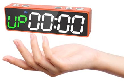 Ousmile Gym Timer, Tragbare Mini Countdown Zähler LED, Starker Magnet, Intervall-Timer für Workout, Stoppuhr mit Eingebauter Leistungsstarker Batterie, 12/24H Digital Uhr für Home/Gym/Brettspiel