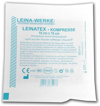 10x Wundkompresse 10x 10 cm, ALUMINIUM-BEDAMPFT - steril - einzeln verpackt - reduziertes ANGEBOT