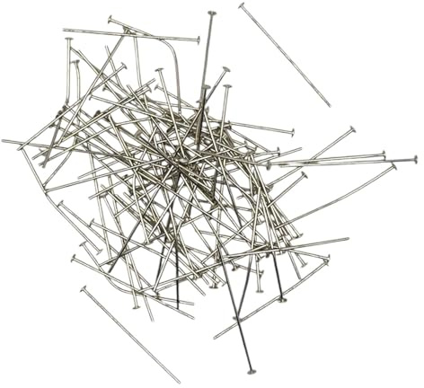 100x Prismenstifte Silber/Gold 26mm – Hochwertige Kristall-Verbinder für Kronleuchter & Dekoration Kettelbedarf Schmuckstifte Haken zum aufhängen (Silber)