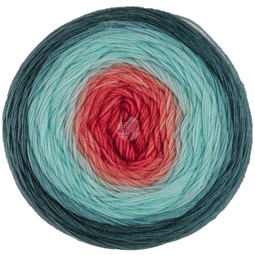 LANA GROSSA Merino Lace Aquarell | Extrafeine Merinowolle in Lace-Garnstärke im Farbverlauf bedruckt | Handstrickgarn aus 100% Schurwolle (Merino) | 100g Wolle zum Stricken & Häkeln | 800m Garn FB16