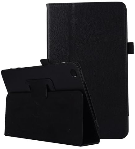 Texture Leather Tablet Case Compatible with Huawei Mediapad T3 8 inch Slim Folding Stand Folio Protector Shockproof Back Cover with Holder ZY (BLACK)