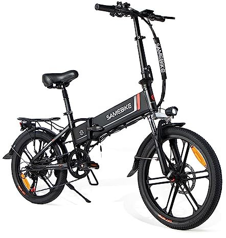 SAMEBIKE Folding Electric Bike, 20 Folding E-Bike with 250W Brushless Motor, 48V 10AH Removable Battery, Adjustable Seat, IP54 Waterproof, 70-80KM Range City Commuter Ebike