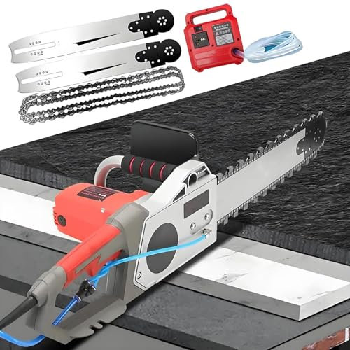 Tronçonneuse Électrique Filaire, Scie à Béton/Métal à Double Chaîne, Moteur à Balais 0-6 000 Tr/Min, pour Porcelaine, Béton, Pierre, Rénovation De Maisons Anciennes,Cuttingdepth-480mm