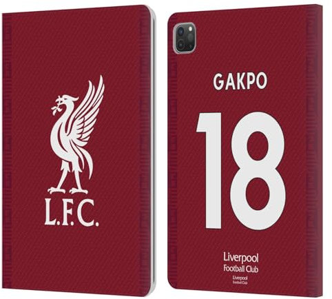 Head Case Designs sous Licence Officielle Liverpool Football Club Cody Gakpo 2022/23 Joueurs Home Kit Étui Portefeuille en Cuir Compatible avec Apple iPad Pro 11 2020/2021 / 2022