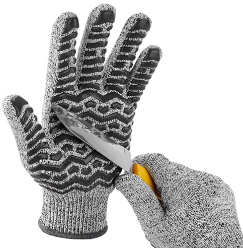 HandLove Schnittfeste Handschuhe (CE Stufe 5) – 100% lebensmittelecht. Ideal für Küche, Fleischverarbeitung und Handwerk, Grau, L