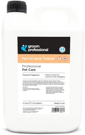 GROOM PROFESSIONAL Fast Dri Tropical Spray (4 L) – Profi-Spray für Schnelleres Trocknen, Mit Drachenfrucht & Wassermelone Duft, Reduziert Trockenzeit, Made in UK