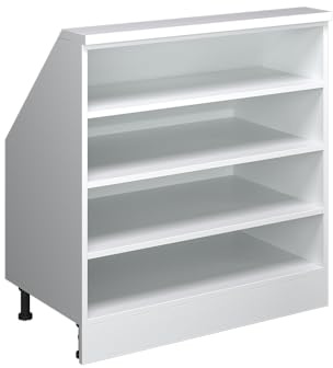 Vicco Dachschrägenschrank Rion, Weiß/Weiß | B80 x T46 cm, mit 4 Fächern, platzsparend für Dachschrägen