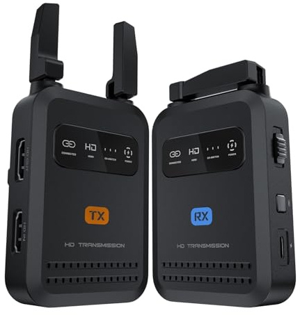 YUEHISY Drahtloser HDMI-Sender und -Empfänger, 1080P 60fps 5GHz Drahtloses Videosystem mit Geringer Latenz, 200 M Reichweite, für Live-Streaming-Konferenzen