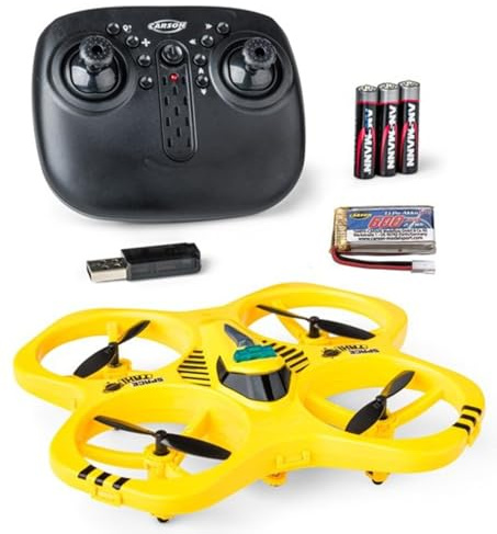 Carson Cyber Drone Space Taxi 2.4G 100% RTF - 100% flugfertig, Ferngesteuer; RC, inkl. Batterien und Fernsteuerung, Quadcopter für Kinder, Spielzeug,Gelb