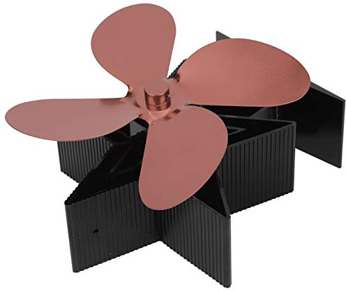 Syrisora Ventilatore per Stufa a Legna Alimentato a Calore, Ventilatore per Camino a 4 Pale per la Distribuzione del Calore con Modulo Termoelettrico (Bronzo)