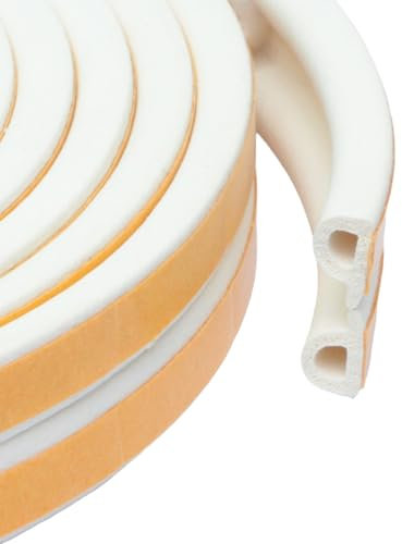 FENSTERDICHTUNG selbstklebend - Dichtband Türdichtung Gummidichtung Fensterdichtband Tür Fenster (50 m, P - Profil, Weiss)