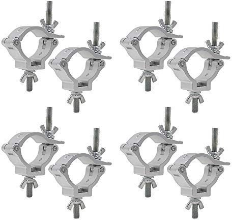 8x Equinox TC25S Aluminium 25kg Silver Half Coupler 33mm-38mm Truss Clamp