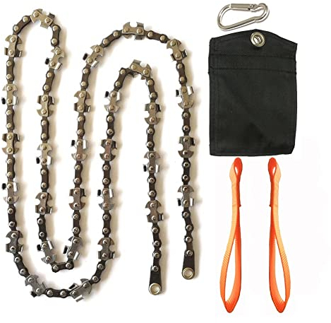 We Do Lifestyles Rope Saw- 48 Inch High Limb Hand Chain Saw- Upgraded Chain with 50% More Blades- 42 Teeth- No Rope Included- Blades on Both Sides so it Doesn't Matter How it Lands