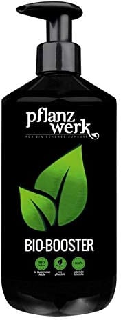 PFLANZWERK® Pflanzendünger BIO-BOOSTER - 100% Biologisch - 100% Vegan - NK-Flüssigdünger 1l *Langzeitwirkung* *Perfekter Grünpflanzen, Obst und Gemüse Bio-Dünger* *Premium Markenqualität*