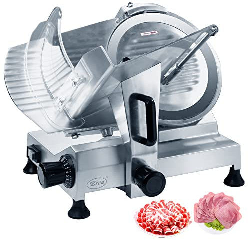 12 Commercial Meat Slicer, Stainless Steel Blade Electric Deli Meat Cheese Food Ham Slicer Commercial and for Home use 370W Zica [ETL]