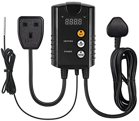 HBN Digital Thermostat Controller for Seed Germination, Reptiles and Brewing Breeding Incubation Greenhouse, 40-108°F, 8.3A 1992W