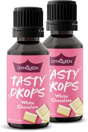 GymQueen Tasty Drops, Weiße Schokolade, 2x30ml, Flavour Drops ohne Kalorien
