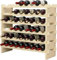 SDHYL Étagère à vin empilable sur Pied - Porte-vin Solide en Bois Naturel - Étagère d'affichage à vin,6 étages pour 48 Bouteilles (WS6848M)
