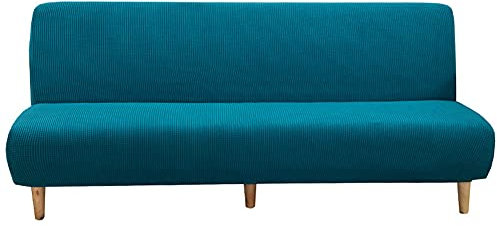 BXFUL Housse Clic Clac Imperméable Housse Canapé Extensible sans Accoudoir Protege Clic Clac Housse Banquette Couverture du Canape Clic Clac du Salon (L (160-190cm),Bleu Pierre Bleu)