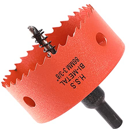 Dribotway Bi-Metall Lochsäge 3-3/8'' 86mm,M42 HSS Schneller Lochschneider,mit 1 Schaft und 1 Bohrer,Für Trockenbaumaterialien, Holz, Kunststoffe und Metalle, Schnitttiefe