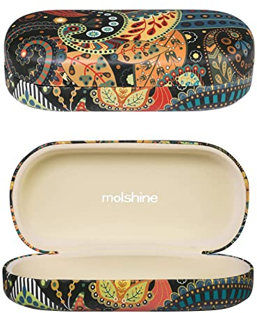 molshine Custodia rigida per occhiali da sole,custodia per occhiali classica grande per donna uomo,occhiali da sole(Giallo chiaro)