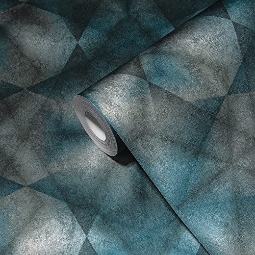 Livingwalls My Home My Spa 3D Wandtapete Blau Grau Vliestapete 386924 Tapete Wohnzimmer 10,05x0,53m Made in Germany