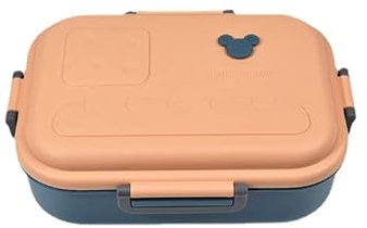 Kawaii Bento Box - Fiambrera con patrón de oso 3D a prueba de fugas con compartimentos divididos, contenedor de almuerzo para trabajo/escuela y preparación de comidas (rosa)