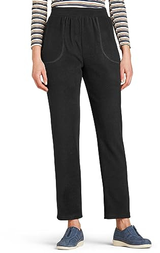 Chums Ladies Fleece Trousers with Elasticated Waist with Secure Zip Pockets Black 20 22 Short