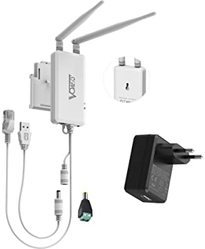 VONETS Industrial 2,4GHz WiFi Bridge Ethernet Puente WiFi Router Wireless Repetidor RJ45 WiFi Hotspot Extensor Señal para dispositivos de red DVR PLC con de fuente Alimentación Adaptador 12V/1A VAP11S