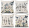 ASDCXZ Frühling Kissenbezug 50x50 cm 4er Set, Frisch Aquarell Blume Muster Blau Sofa Dekokissen Kissenbezüge Kissenhülle Waschbar Polyester Flachs Textil Outdoor Polster Kopfkissenbezug Kissen Bezug