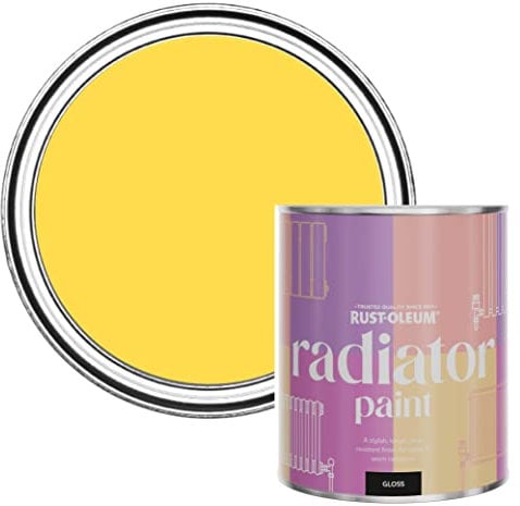Rust-Oleum Yellow Heat Resistant Radiator Paint in Gloss Finish - Lemon Sorbet 750ml