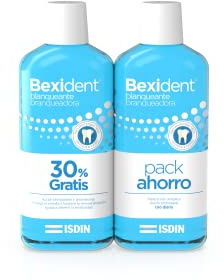 ISDIN Bexident Pack 30% Whitening 500 + 500 ml, Mundspülung, Aufhellung, Remineralisierung, dreifache Wirkung gegen Plaque