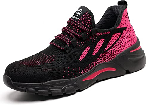 HYCOPROT Scarpe Antinfortunistiche Uomo Donna Scarpe da Ginnastica con Punta in Acciaio Scarpe da Lavoro Traspiranti Leggere Cuscino d'Aria Scarpe con Sportive di Sicurezz