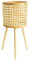 LIBOOI Support pour plantes d'intérieur en bambou tissé avec pieds, support de pot de fleurs pour plantes succulentes, Grain Carré