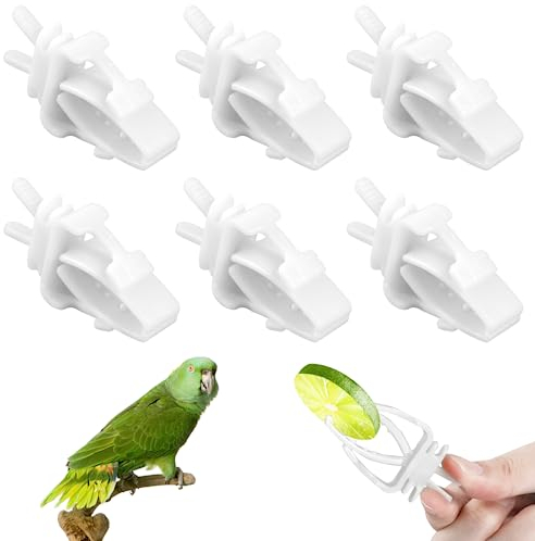 KALIONE 6 Stück Vogelkäfig Futterhalter Kunststoff Geeignet für Papageien, Kanarienvögel, Nymphensittiche, Finken und andere Kleintiere