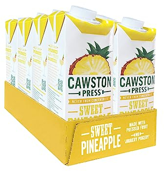 Cawston Press Pineapple Pressed Juice - 1 Litre Pack of Juice Cartons All Natural – Vegan – No Added Sugar, (Pack of 8)
