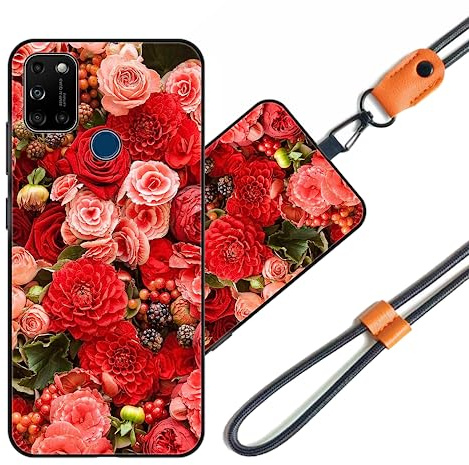 JEZSTHAI Schutzhülle Kompatibel mit Wiko View 5 Hülle Silikon Dünn mit Muster Design,Weiche Flexibel Stoßfeste Handyhülle mit Handykette & Handykordel zum Umhängen,Nr.A03