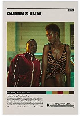 ZAPORA Exklusive Kunst High Score Love Movie Queen & Slim Poster Leinwand Poster Schlafzimmer Dekor Sport Landschaft Büro Zimmer Dekor Geschenk Unrahmen-Stil 20 x 30 cm