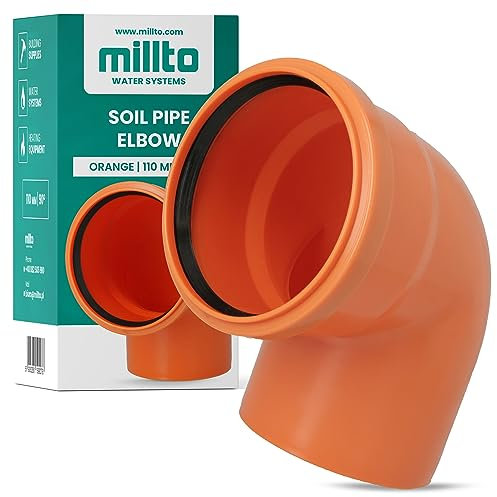Millto™ Kunststoff Bogen 110x110 mm 90º PP-Bogen Abwasser Installation Rohrbogen Abwassersysteme Abflussrohr Anschluss Kanalisationsrohr Sanitärverbinder Armaturen für Entwässerungssysteme