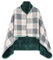 heekpek Damen Schal Winter Übergroßer Warme Winterschal mit Knopf Weich Deckenschal Fleece Oversized Poncho Cape Pullover Unisex Dicker Winterschal, Grün(100 * 140cm)