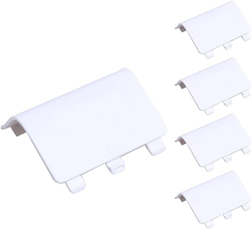 Gamer Gear Batteriefachabdeckung für Xbox One Controller - Ersatz Xbox Controller Abdeckung - Weiß Xbox Controller Batteriefachdeckel - Nicht für Series X Controller - 5er-Pack