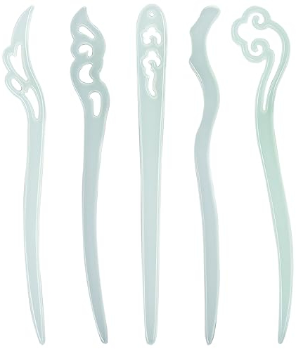 5 Piezas Palillos para El Cabello, Chino Horquilla, Palillos de Pelo Hecho Mano, Pelo Vintage Pelo Decoración, Palillos de Pelo Chino, Palos para el Cabello, Horquillas Talladas, para Accesorios Pelo