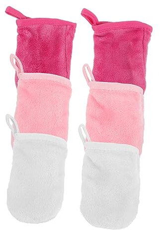 FRCOLOR 12 Stk Handschuhe Waschen Gesichtsreinigungshandschuhe Peeling-gesichtswaschhandschuh Weiße Reinigungstücher Abschminkpads Handtücher Bilden Fräulein Schönheitshandtuch Feine Faser