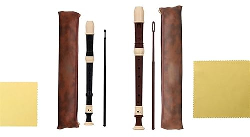 Anfänger sopranblockflöte 2Set Blockflöte Sopran Klarinette Lange Flöte Blockflöte Fingersatz Musical (Schwarz & Braun)