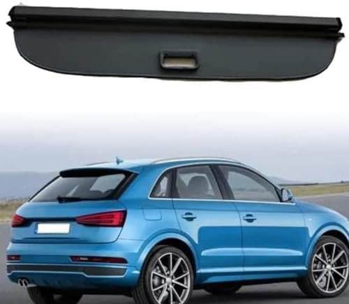 EEASSA Einziehbar Kofferraumabdeckung Laderaumabdeckung Cargo Cover Rollo Kofferraum-Hutablage Abdeckung Ablagen Schutz Sichtschutzschild Auto ZubehöR für Audi Q3 2010-2015