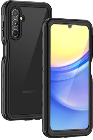 Lanhiem Cover per Samsung Galaxy A15 5G IP68 Impermeabile Antiurto Nero | Protezione schermo integrata, impermeabile, antipolvere e antischiizzi, ideale per uso quotidiano e cantieri